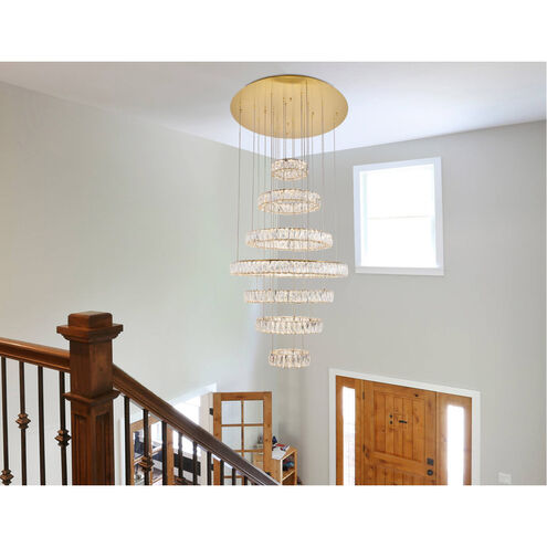 Monroe LED 34 inch Gold Chandelier Ceiling Light (New)