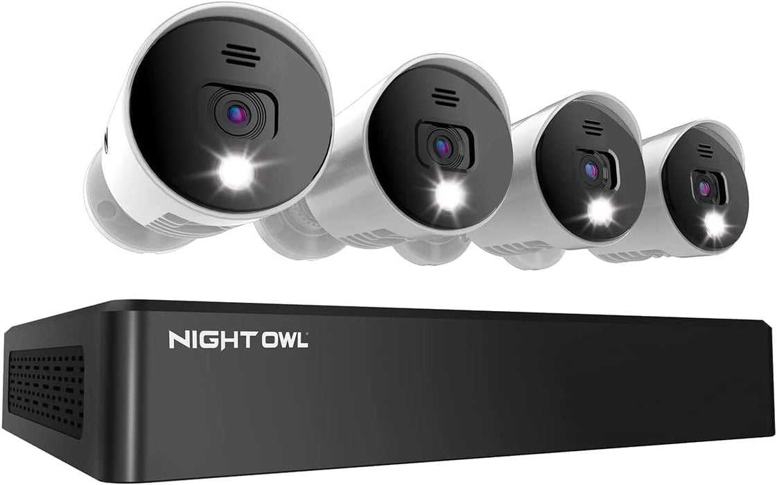 Night Owl Sp, Llc 8 Channel Bluetooth Video Home Security Camera System (4) Wired 4K UHD (New)
