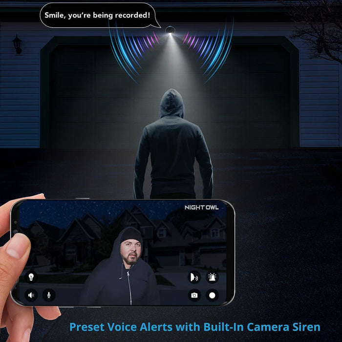 Night Owl Sp, Llc 8 Channel Bluetooth Video Home Security Camera System (4) Wired 4K UHD (New)