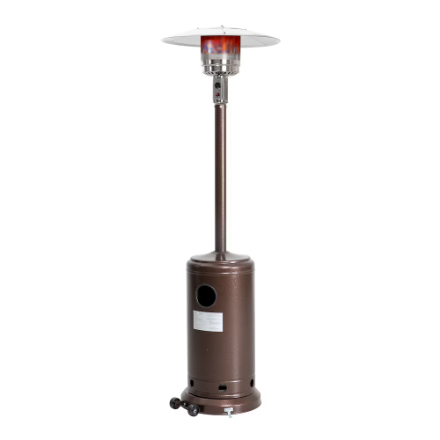 Nuu Garden 46,000 BTU Iron Brown Propane Gas Patio Heater with Wheels and Cover