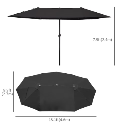 Outsunny 15 ft. Outdoor Patio Umbrella