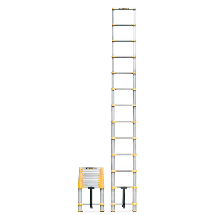 Metaltech 12.5 feet Aluminium Multiposition Telescopic Ladder with 250 lbs Load Capacity (USED)