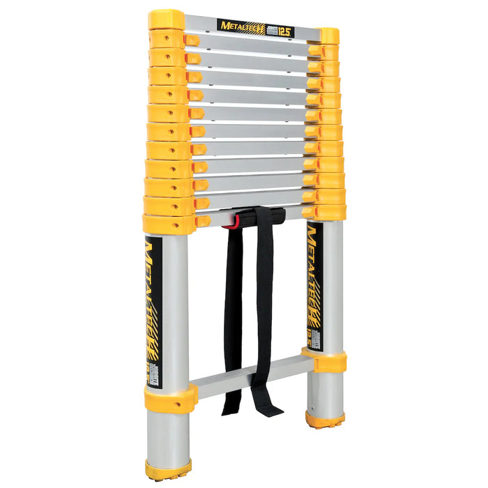 Metaltech 12.5 feet Aluminium Multiposition Telescopic Ladder with 250 lbs Load Capacity (USED)