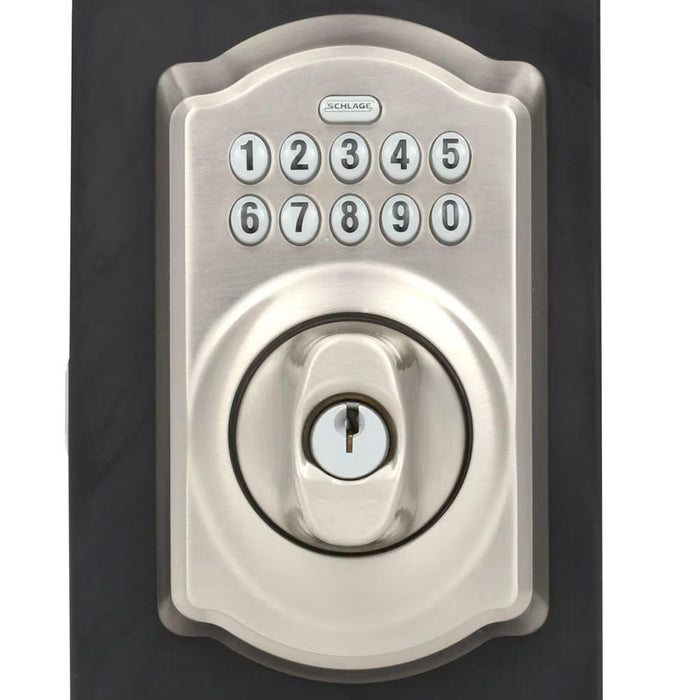 Schlage Camelot Satin Nickel Electronic Deadbolt Keyless Entry Keypad Rated AAA (NEW)