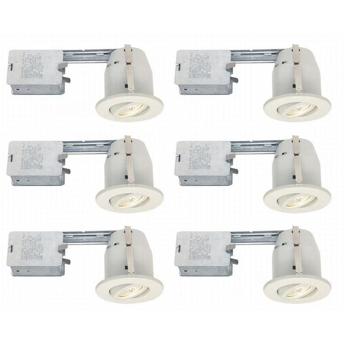Nextlite Pro GU10 White Gimbal Trim With 3 1/4 inch Housing (6-Pack)