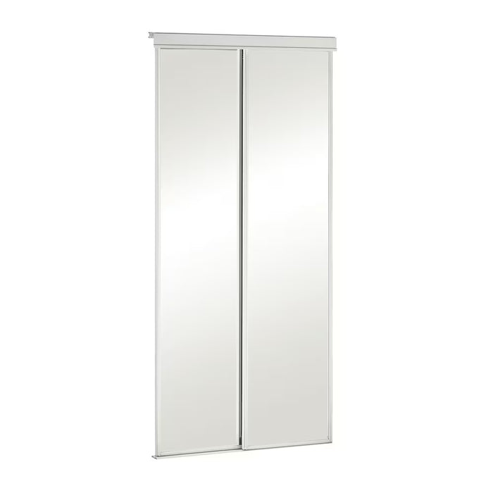 TRUporte 60-inch x 80.5-inch White Econo Painted Steel Frame Mirrored Closet Sliding door (new)