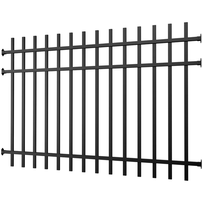 Peak 6' x 4' Powder-Coated Aluminum Metal Fence Panel Black