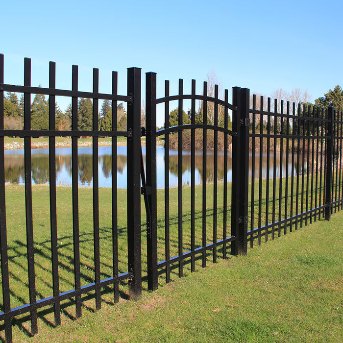 Peak 88" Powder-Coated Aluminum Metal Fence Post for 5' H Fence Panels Black (New)