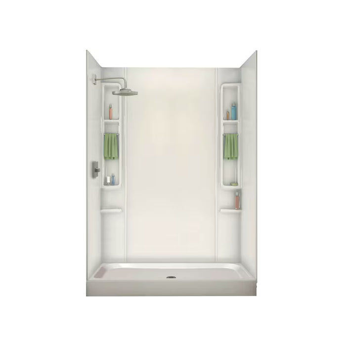 MAAX Alaska 42L x 32W x 7H Rectangular Centre Drain Fibreglass Shower Base Pan in White (new)