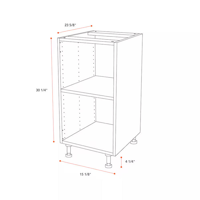 Eurostyle 15 in. W x 35 H x 24 D Ready to Assemble Kitchen Base Cabinet, White