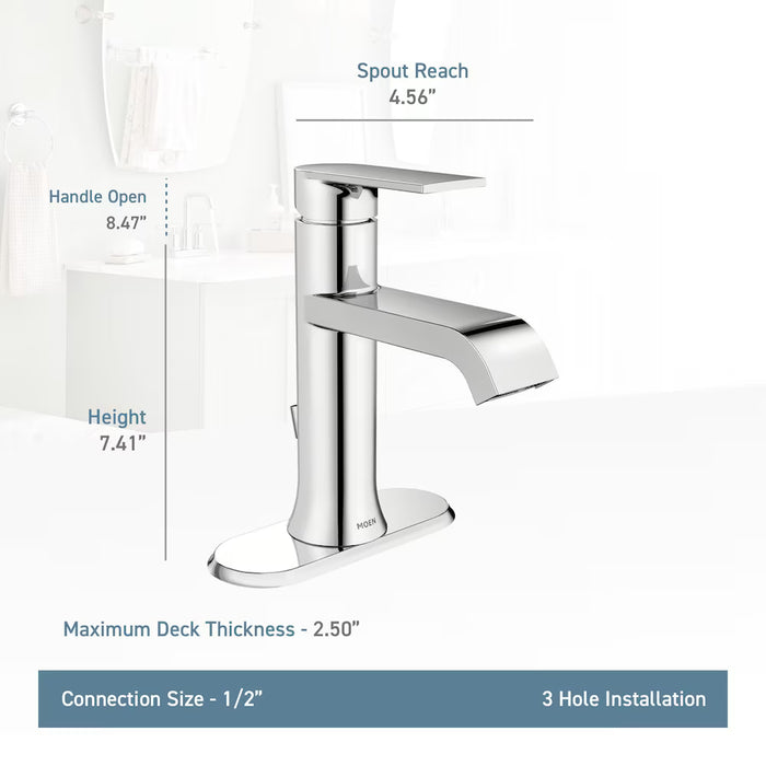 MOEN Genta Single Hole Single-Handle Bathroom Sink Faucet/Tap in Spot Resistant Brushed Nickel (NEW)