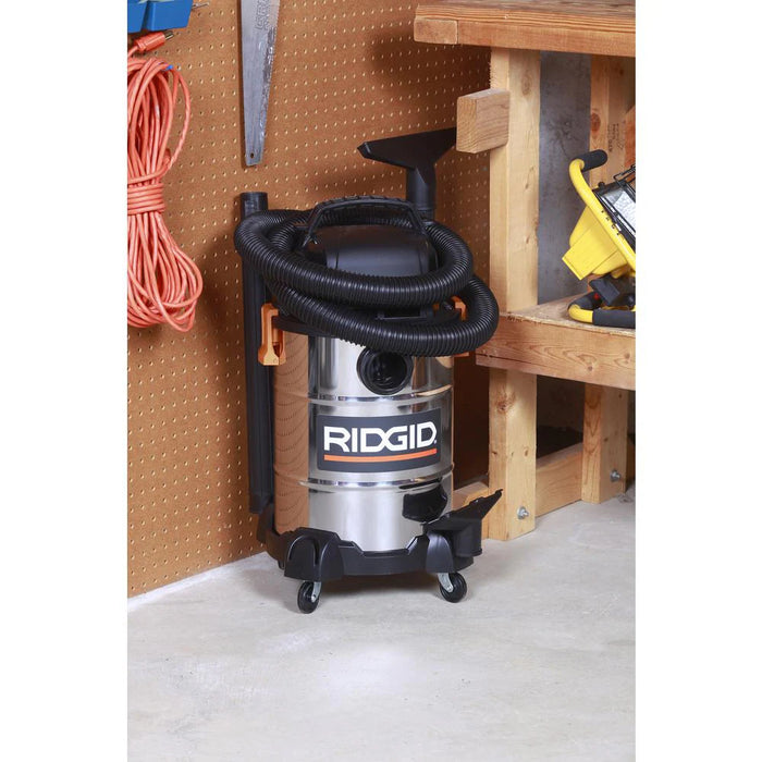 RIDGID 22.5L (6 Gal.) 4.25 Peak HP Stainless Steel Wet Dry Vac