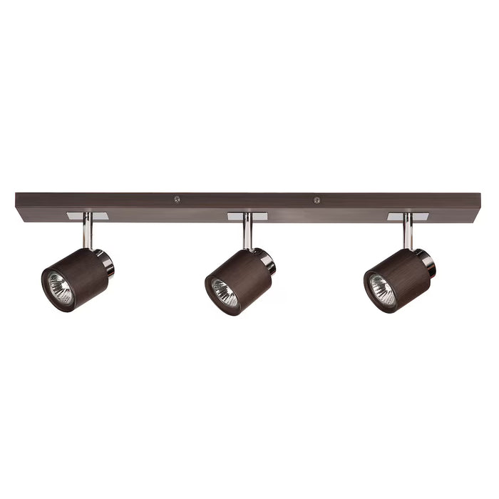 Sniderman 24-inch 3-Light LED Dimmable Dark Wood-Toned Fixed Linear Track Lighting Kit with Adjustable Heads (New)