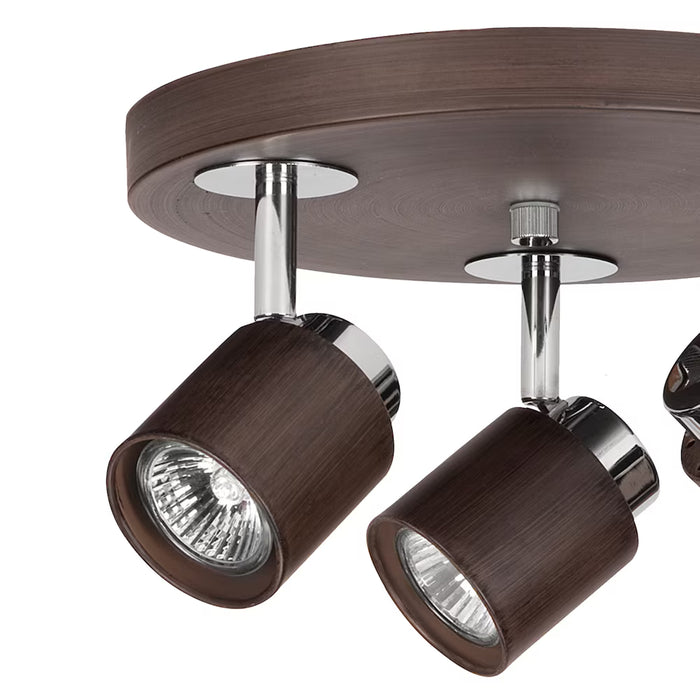 Sniderman 10-inch 3-Light LED Dimmable Dark Wood-Toned Fixed Round Track Lighting Kit with Adjustable Heads (New)