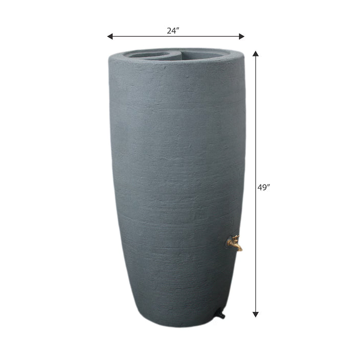 Athena 80 Gal. Rain Barrel with Brass Spigot in Charcoal Stone (new)