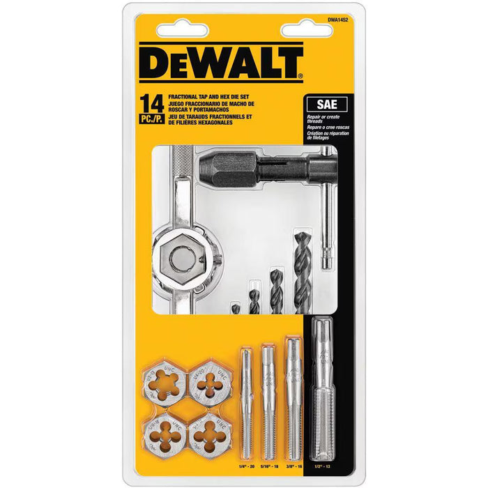 DEWALT Fractional Tap and Large Hexagon Die Set (14-Piece) (new)