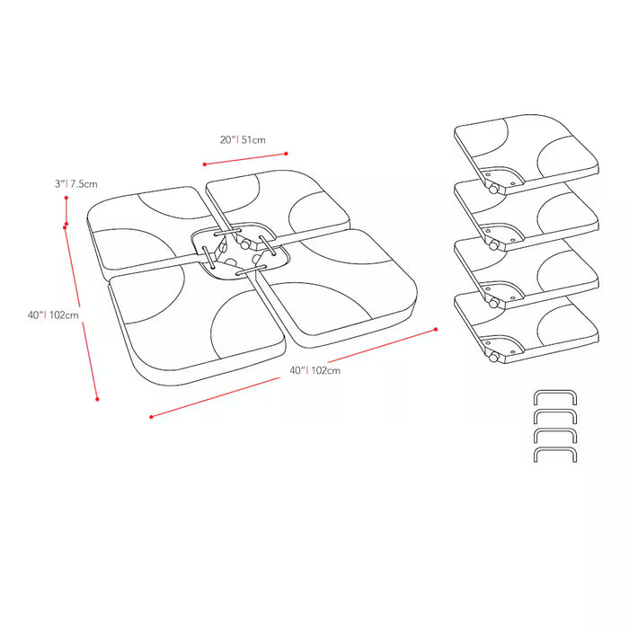 Corliving Patio Umbrella Base Weights (NEW)