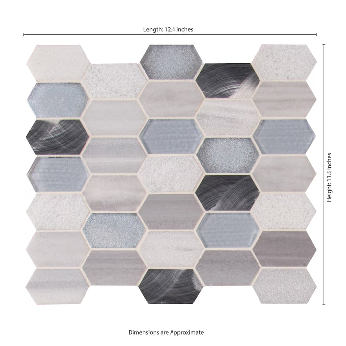 MSI Stone ULC Harlow Picket 12-inch x 12-inch Glass Metal Stone Mesh-Mounted Mosaic Tile (Pack of 10) (NEW)