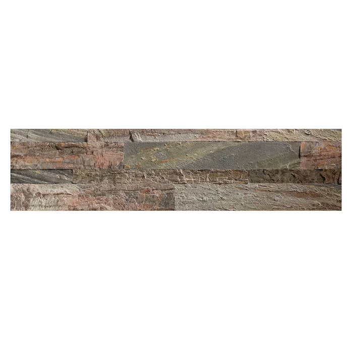 Aspect Weathered Quartz - 4-Piece - 5.9"" x 23.6"" Peel and Stick Stone Backsplash Tile (NEW)
