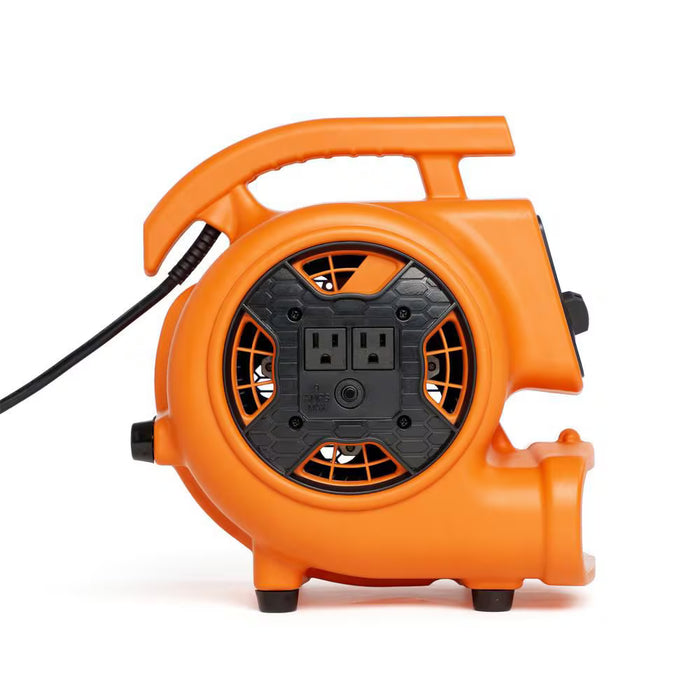 RIDGID Air Mover 600 CFM Portable Floor Dryer & Blower Fan with Power Outlets for Daisy Chain