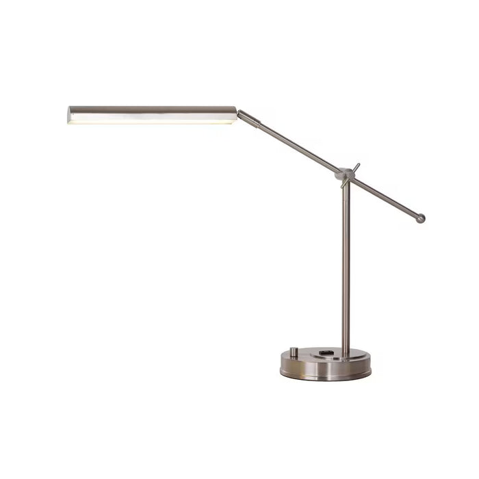 21.25-inch H 1-Light Brushed Nickel Integrated LED Table Lamp with Adjustable Height and Lamp Head (New)