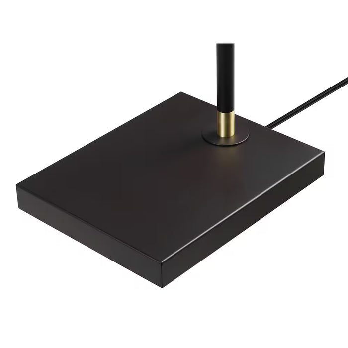 58-inch H 1-Light Black and Antique Brass Floor Lamp with Adjustable Swing Arm and Rotary Switch