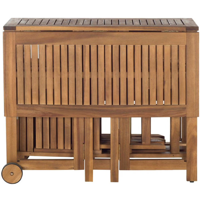 Safavieh Arvin Table and 4-Piece Chair Set in Teak (new, 1 damaged)