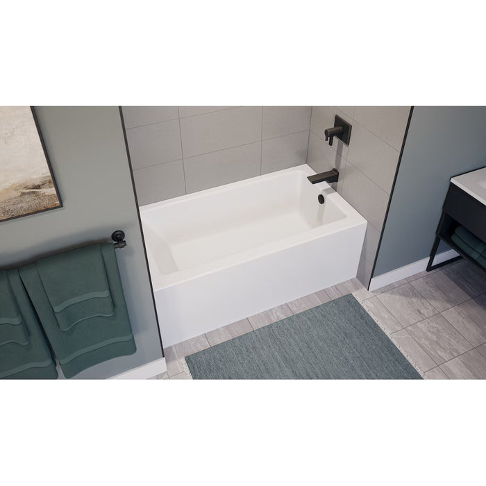 Mirolin Adora L60 in. x W32 in. x H20 in. Acrylic Rectangular Skirted Bathtub, Right Drain, 12-inch Soaking Depth, White (New, As is))
