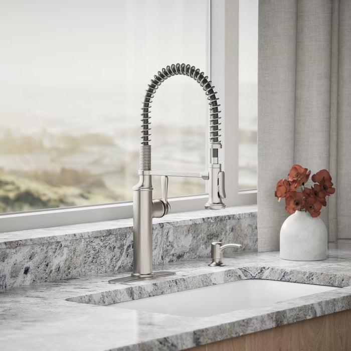 KOHLER Sous Pro-Style Single-Handle Pull-Down Sprayer Kitchen Faucet in Vibrant Stainless