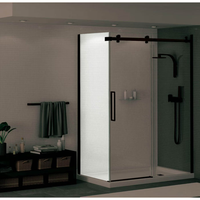 MAAX Halo 78.75 in. H Frameless Fixed Return Panel in Matte Black with 8mm Clear Tempered Glass for 32 in. Wide Base & Halo Shower Door