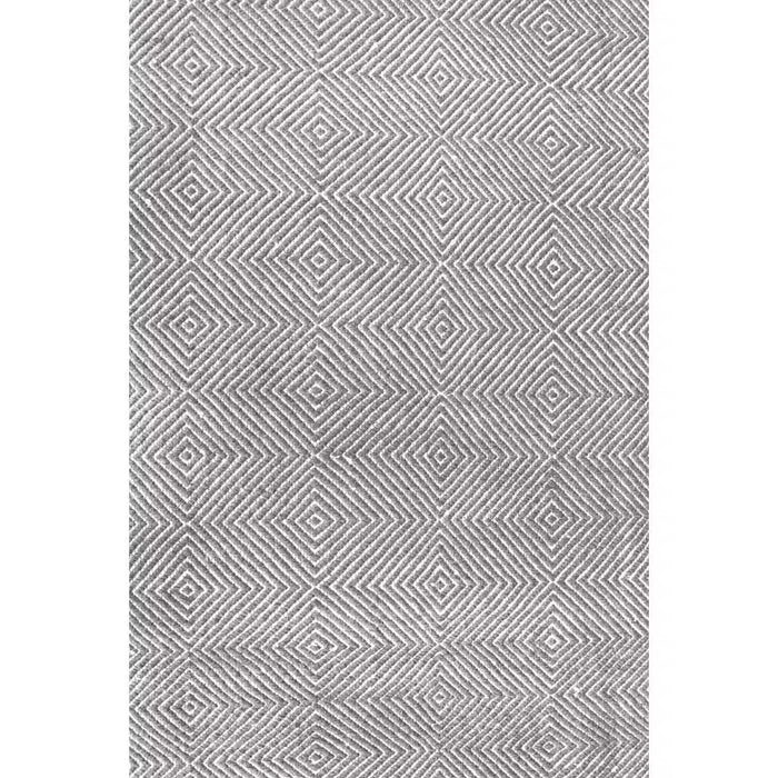 Geometric Geometric Wool Area Rug for Living Room Bedroom Dining Room Kitchen, Grey Ivory - Rug Size Rectangle 3' x 5' (NEW)