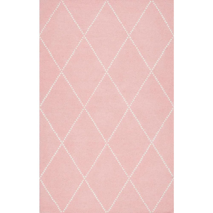 Daedra Hand-Woven Wool Baby Pink Area Rug - Rug Size Rectangle 3'6" x 5'6" (NEW)