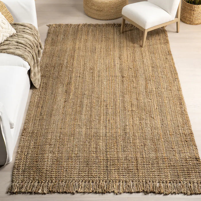 nuLOOM Hand Woven Chunky Loop Jute Natural 4 ft. x 6 ft. Indoor Area Rug (NEW)