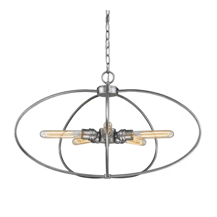 Z-Lite Persis Contemporary Old Silver 5 Light Pendant