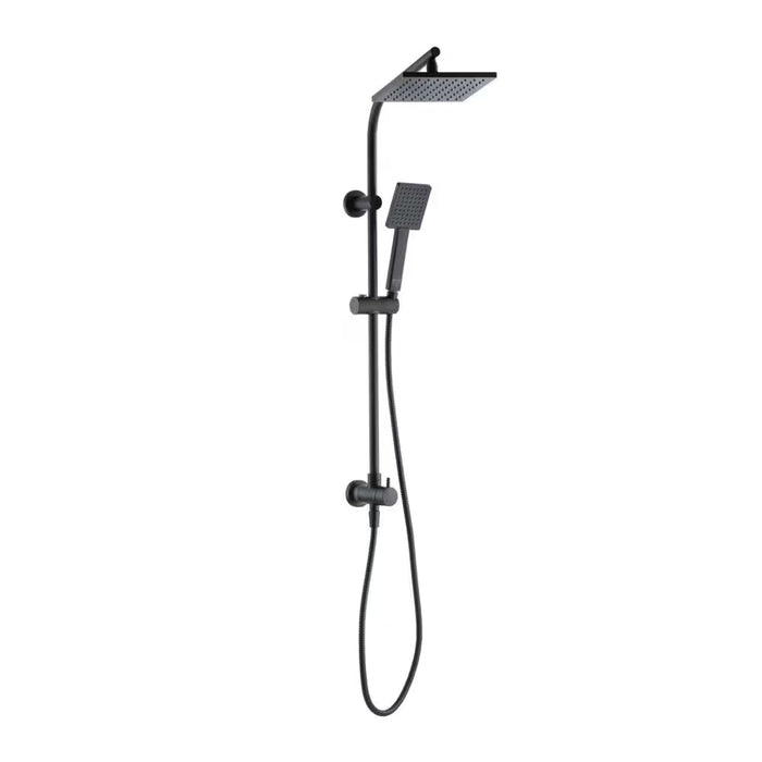 Modern 8-inch 1-Function Wall Mount Rectangle Handshower & Showerhead Kit in Matte Black (New)