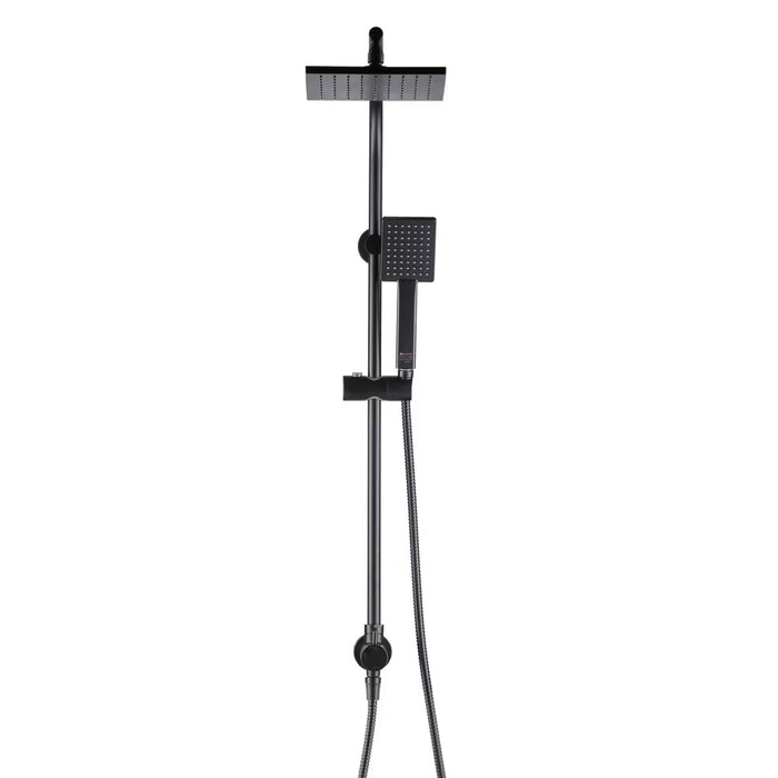 Modern 8-inch 1-Function Wall Mount Rectangle Handshower & Showerhead Kit in Matte Black (New)