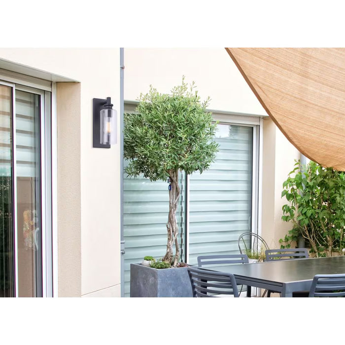 Canarm CORMAC 1-light black outdoor wall light with clear glass shade (NEW)