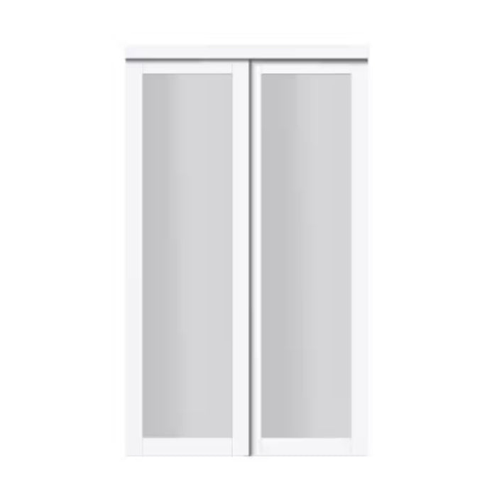 TRUporte 48-inch x 80 1/2-inch Euro Off-White Frosted Glass 1-Lite Sliding Closet Door (new)