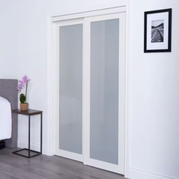 TRUporte 48-inch x 80 1/2-inch Euro Off-White Frosted Glass 1-Lite Sliding Closet Door (new)