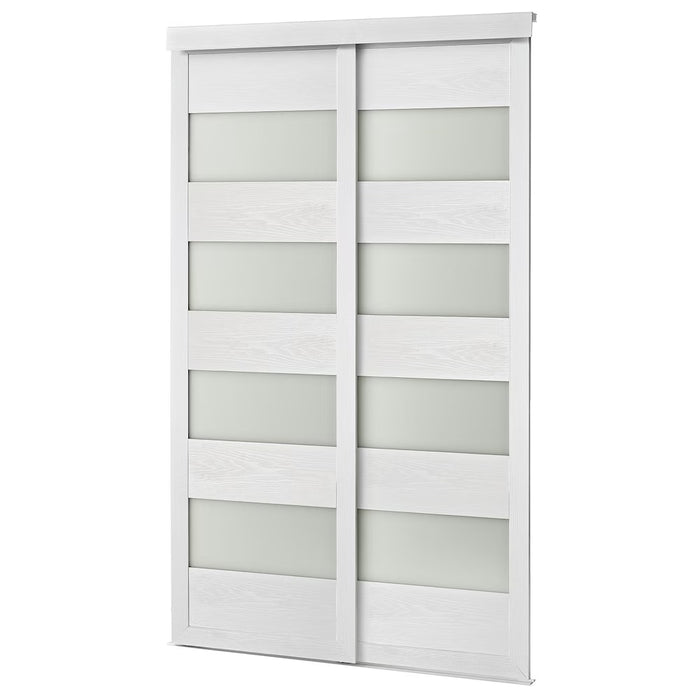 TRUporte 60-inch x 80.5-inch White 4-Lite MDF Frosted Glass Closet Sliding door (new)