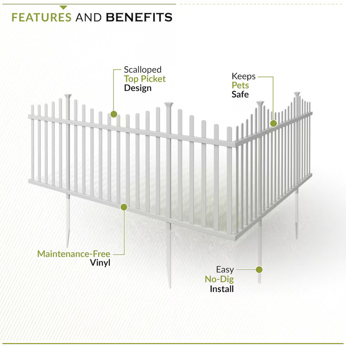 Zippity Outdoor Products Manchester Semi-Permanent Vinyl Fence Kit (42 inch H x 92 inch W)- 2 pack (new)