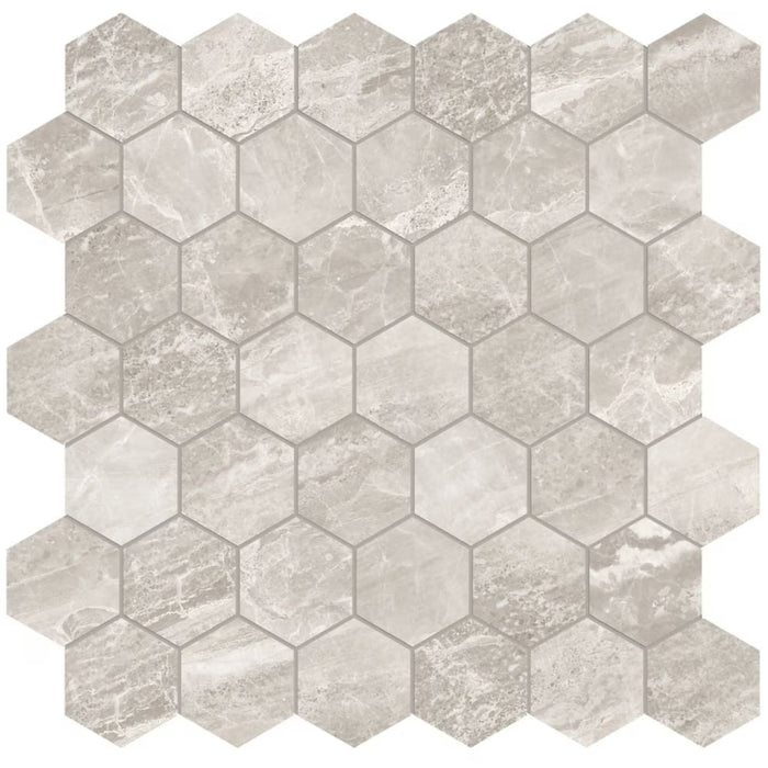 Anatolia Marino Grey 2-inch Hexagon Polished Porcelain Mosaics (NEW)