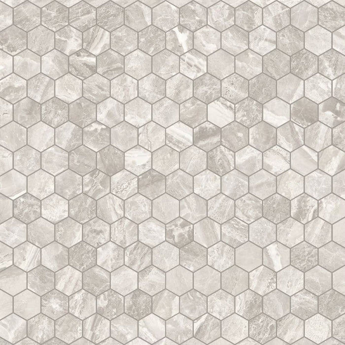 Anatolia Marino Grey 2-inch Hexagon Polished Porcelain Mosaics (NEW)