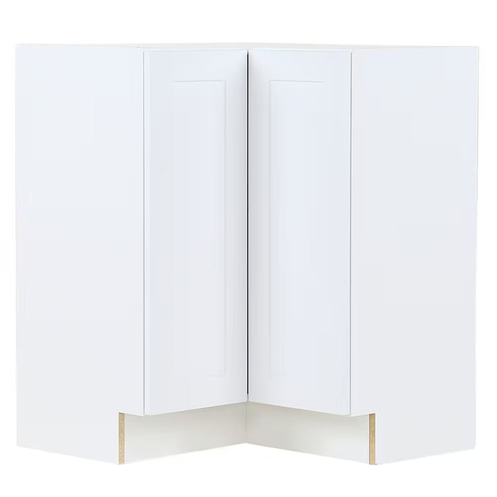 Edson 28 W x 35 H x 28 D Assembled Kitchen Corner Base Cabinet with Lazy Susan, White (new)