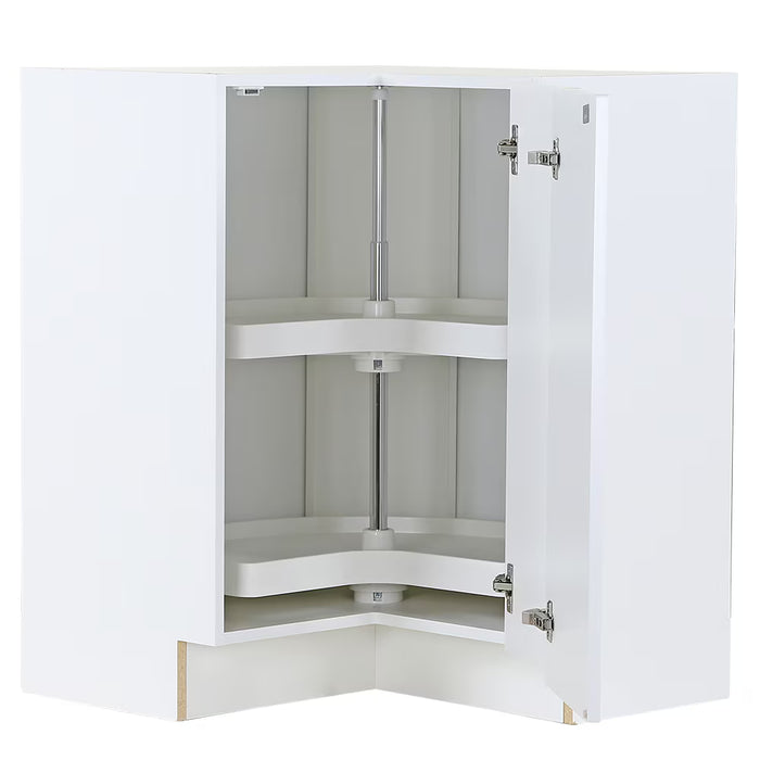 Edson 28 W x 35 H x 28 D Assembled Kitchen Corner Base Cabinet with Lazy Susan, White (new)