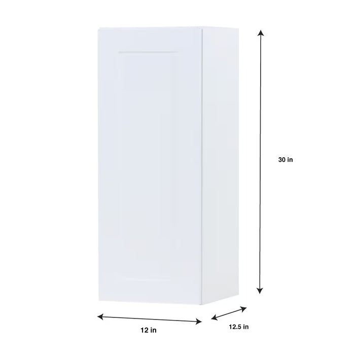 Edson 12 in. W x 30 H x 13 D Assembled Kitchen Wall Cabinet with Adjustable Shelves, White (W1230) (New)