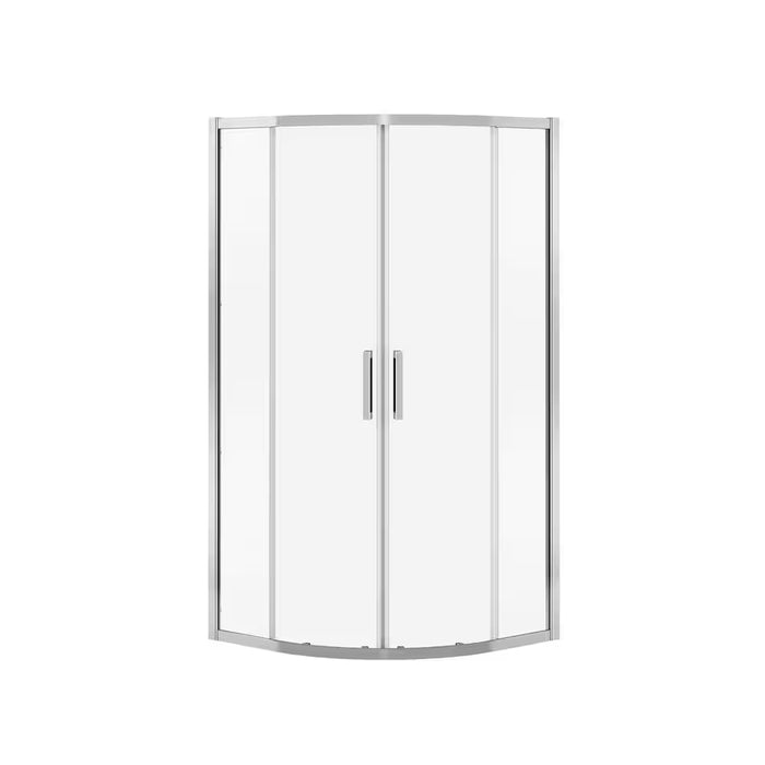 MAAX Radia 32 in. W x 32 in. L x 71.5 in. H Neo-Round Semi-Frameless Sliding Corner Shower Door in Chrome with Clear Tempered Glass (NEW)