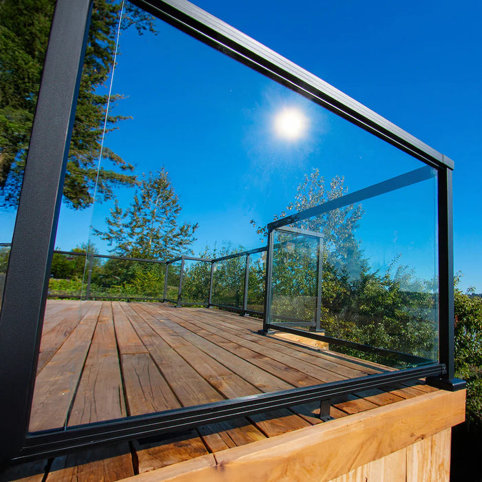 Peak RailBlazers Aluminum Deck Railing - Tempered Glass Panel Kit - 6 Inch Clear (NEW)