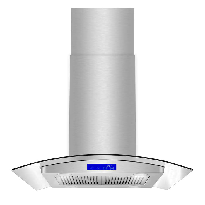 Cosmo 30 in. Lumin Collection Ducted Island Range Hood in Stainless Steel (new)