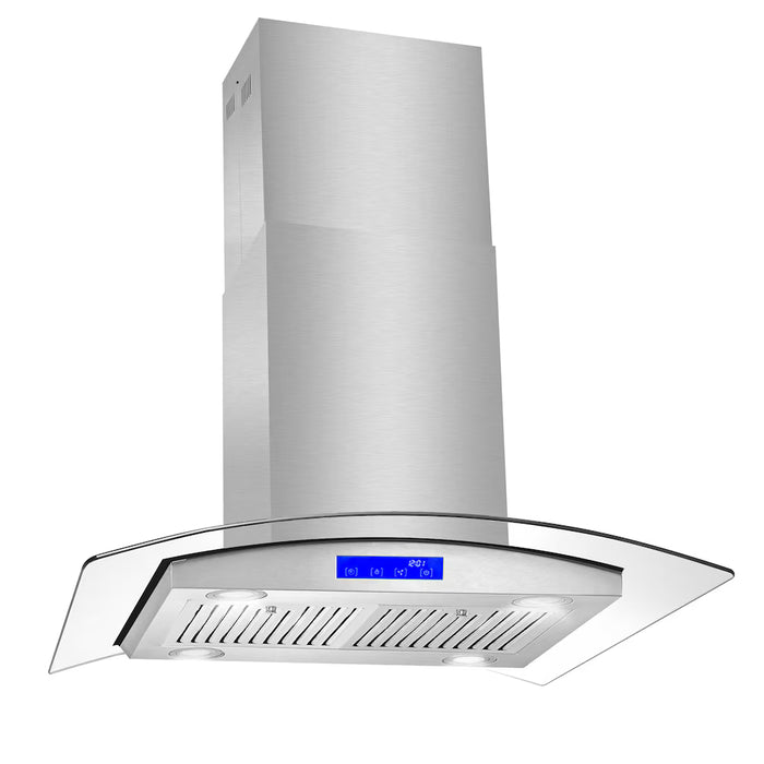 Cosmo 30 in. Lumin Collection Ducted Island Range Hood in Stainless Steel (new)